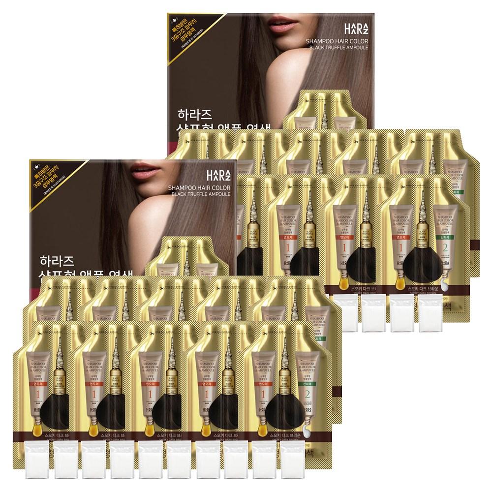 Haraz Shampoo-Type Ampoule Gray Hair Dye Smoky Dark Brown 2 pcs