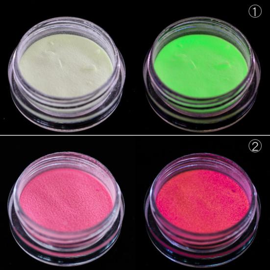 2g Mirror Effect Luminous Nail Powder Fluorescent Glitters Manicure Pigment