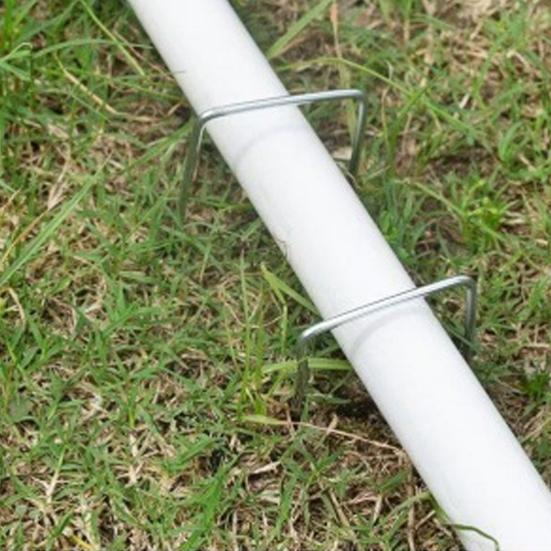 100 Pcs Landscape Staple Galvanized Steel Garden Stakes U-Shaped Pins for Geotextile Lawn Patio Landscaping Fabric Barrier Irrigation Tubing