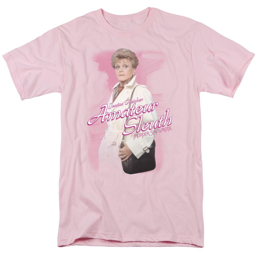 

26 Murder She Wrote Amateur Sleuth T Shirt Mens Licensed Classic TV Show Light Pink Unisex T-Shirt M