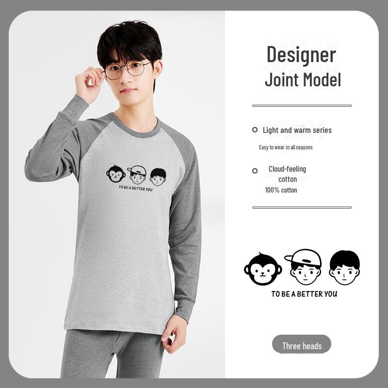 

«Мужская хлопковая осенняя одежда»: Свитера, брюки и легкие теплые костюмы для подростков и студентов. L