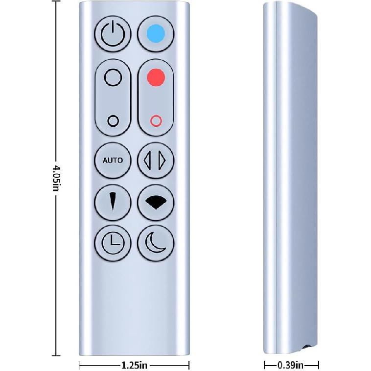 Replacement Remote Control fit for Dyson HP02 HP03 Hot + Cool Pure Air Purifier Heater Fan (Silver)