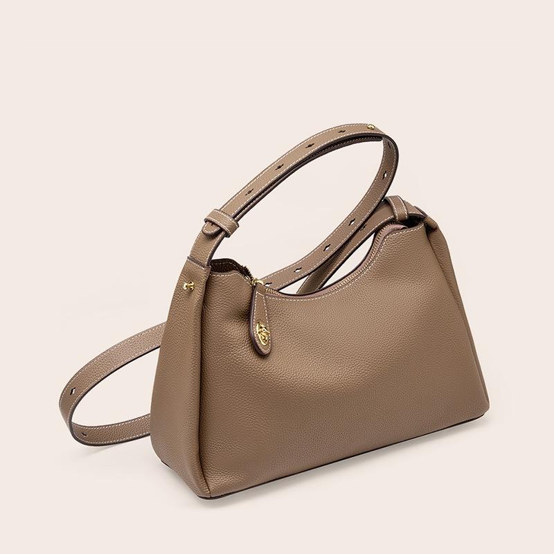 Nova bolsa feminina de couro genuíno de alta qualidade, bolsa de ombro crossbody, bolsa feminina elegante de axila, bolsa feminina Grand