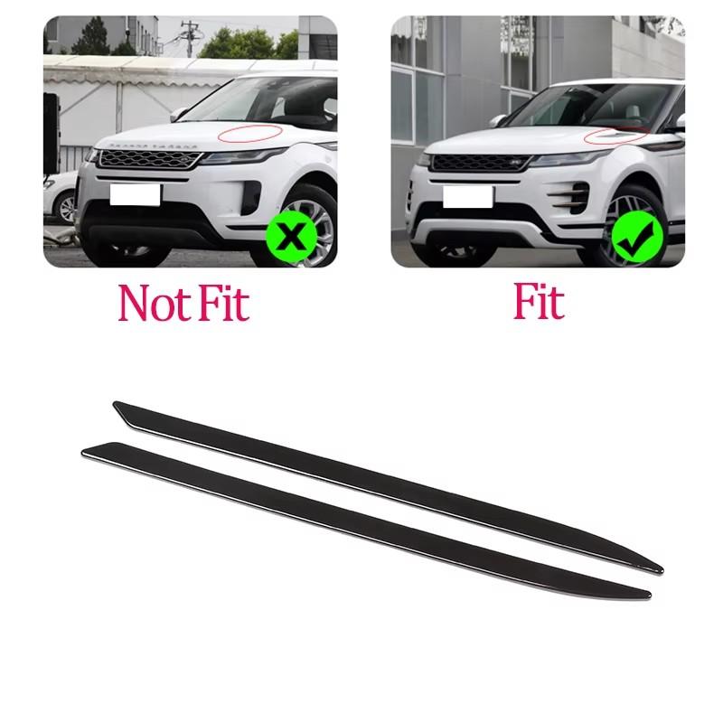 

1 Pair For Land Rover Range Rover Evoque 2020-22 ABS Glossy Black Car Hood Air Vent Outlet Wing Cover Trim Exterior Accessories