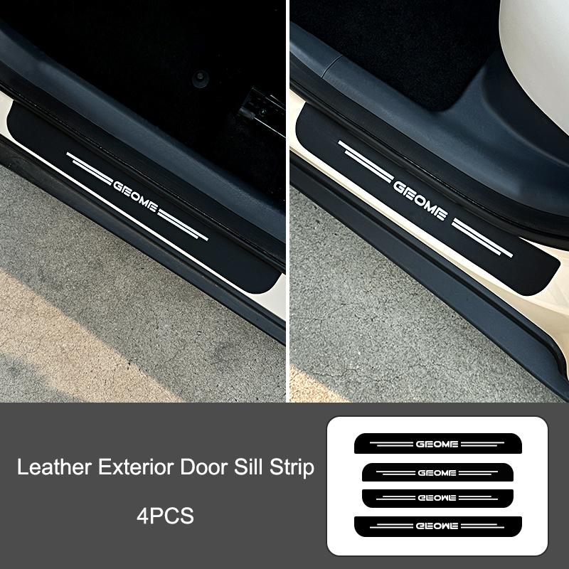 For Geely EX2 Xingyuan eMAS 5 2026 Car Door Sill Strip Leather Door Threshold Anti Scratch Protector Pedal Guard Sticker