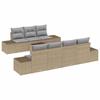 Garden Sofa Set with Cushions 8 Pcs Beige and Grey Poly Rattan