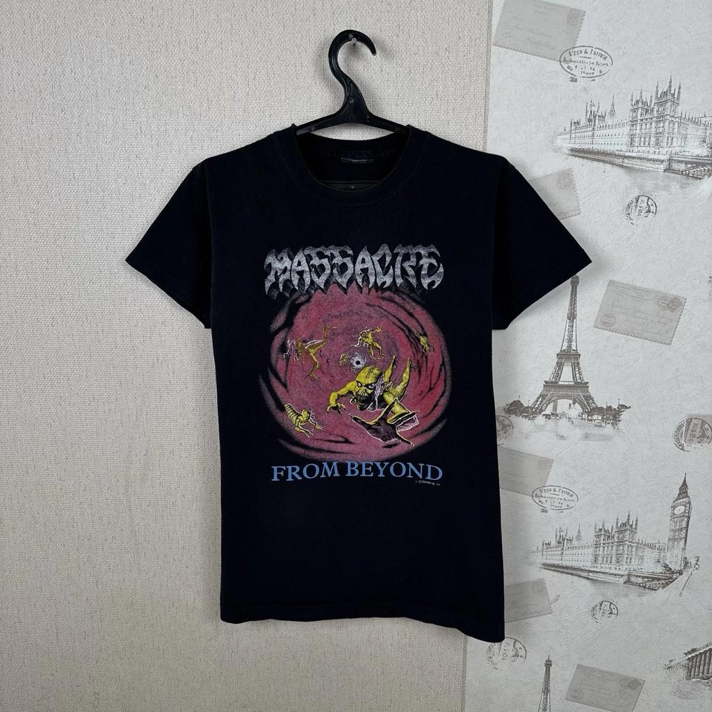 Vintage Massacre Band T-Shirt 1991 From Beyond Rock Metal Schwarz