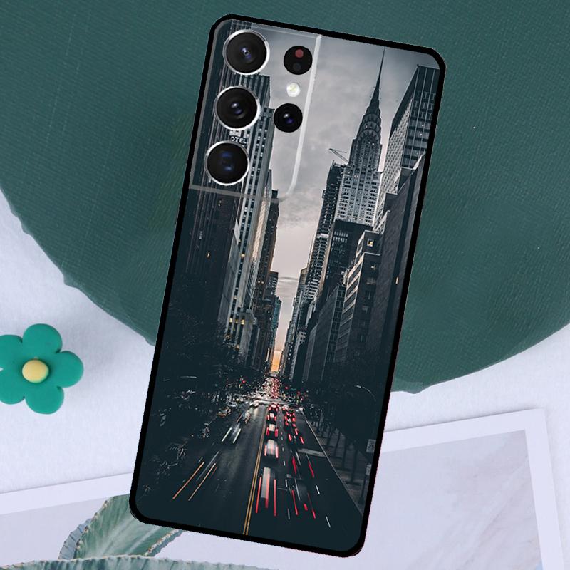 New York City Case For Samsung Galaxy S23 S22 S24 Ultra Note 20 10 S8 S9 S10 Plus S20 FE S21 FE Cover