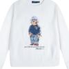 Ralph Lauren Crew Neck Bear Pattern Fleece Sweatshirt Women White 211769528-001