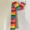 Harajuku Punk Retro Long Thin Narrow Strip Neckscarf Fashion Grey Red Black Striped Knitted Scarf Winter Warm Casual Streetwear