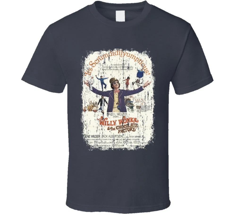 Willy Wonka 70s Classic Family Movie Poster Worn Look Cool T Shirt S