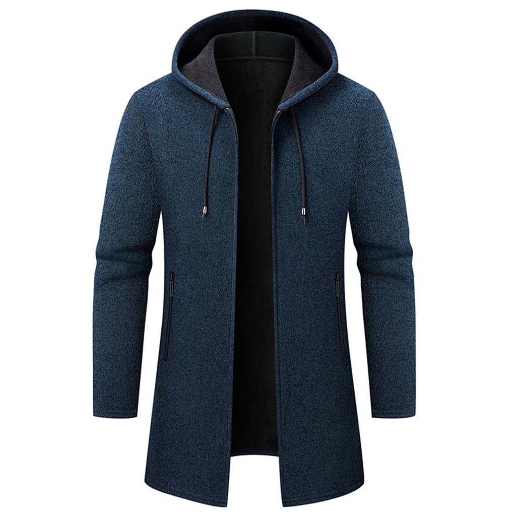 Chaqueta Cárdigan Suéter de Color Sólido para Hombre Suéter de Chenilla Grueso con Capucha Popular para Hombre