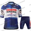 Soudal Quick Step Cycling Jersey Men's Set Summer Cycling Clothing Road Race Bike Shirt Suit MTB Women Bicycle Bib Shorts