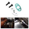 Two-Bolt Oil Feed Flange Adapter AN4 Aluminum Fitting with Silver Finish, Gasket and Bolts for T3 T3/ T04 Replacement and Service Work Part Hardware
