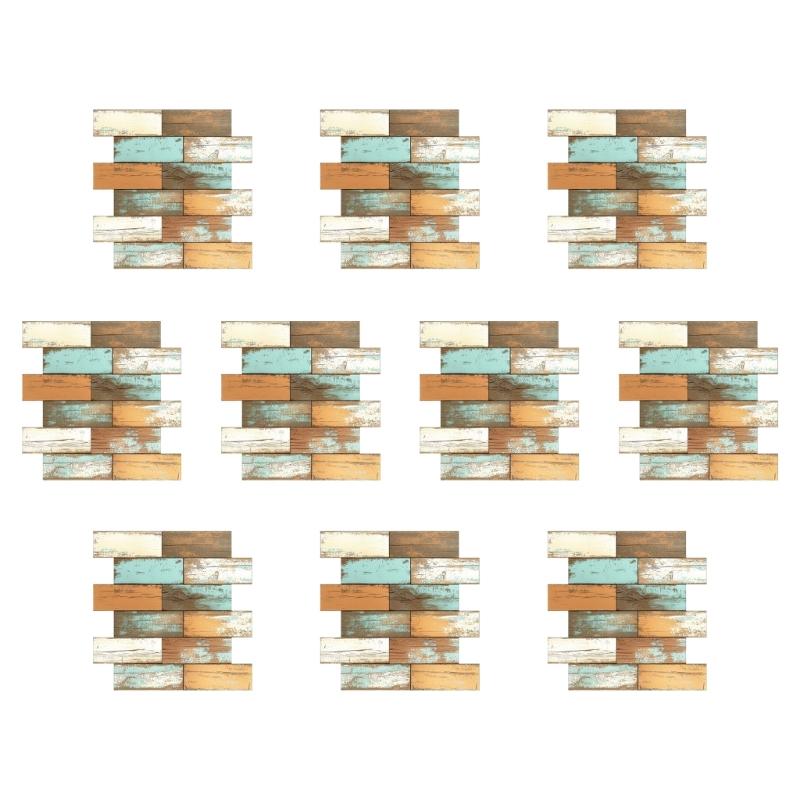 10pack Auto Adhesive 3D Brick Texture Wallpaper Waterproof PVC Decals For Backsplash And Feature Walls