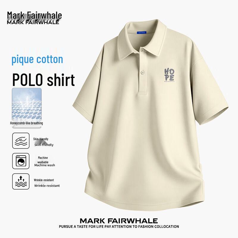 MARK FAIRWHALE Men s Breathable Short Sleeve Polo Shirt M