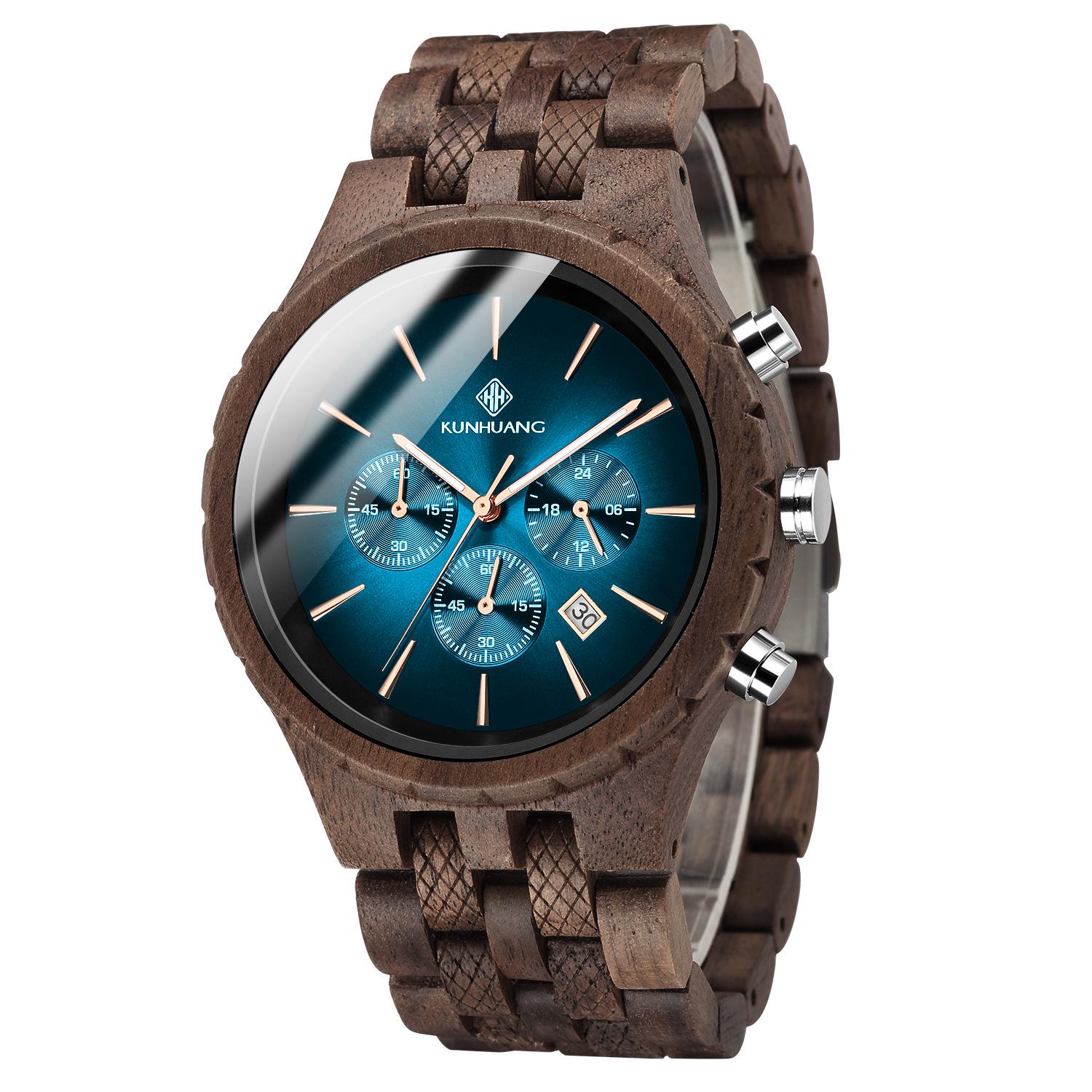 

2021 Men s Minimalist Multifunctional Wooden Fashion Watch