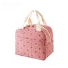 1pcs Portable Thermal Lunch Box Bag Floral Corduroy Lunch Bag Printed Food Handbags Waterproof Office Cooler Ice Insulated Case