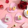 Nuogo 2 Pcs Heart Shaped Dinner Plates 6.8'' Valentine's Serving Tray Unbreakable Ceramic-like Heart Shaped Plates for Dessert, Appetizer, Salad,