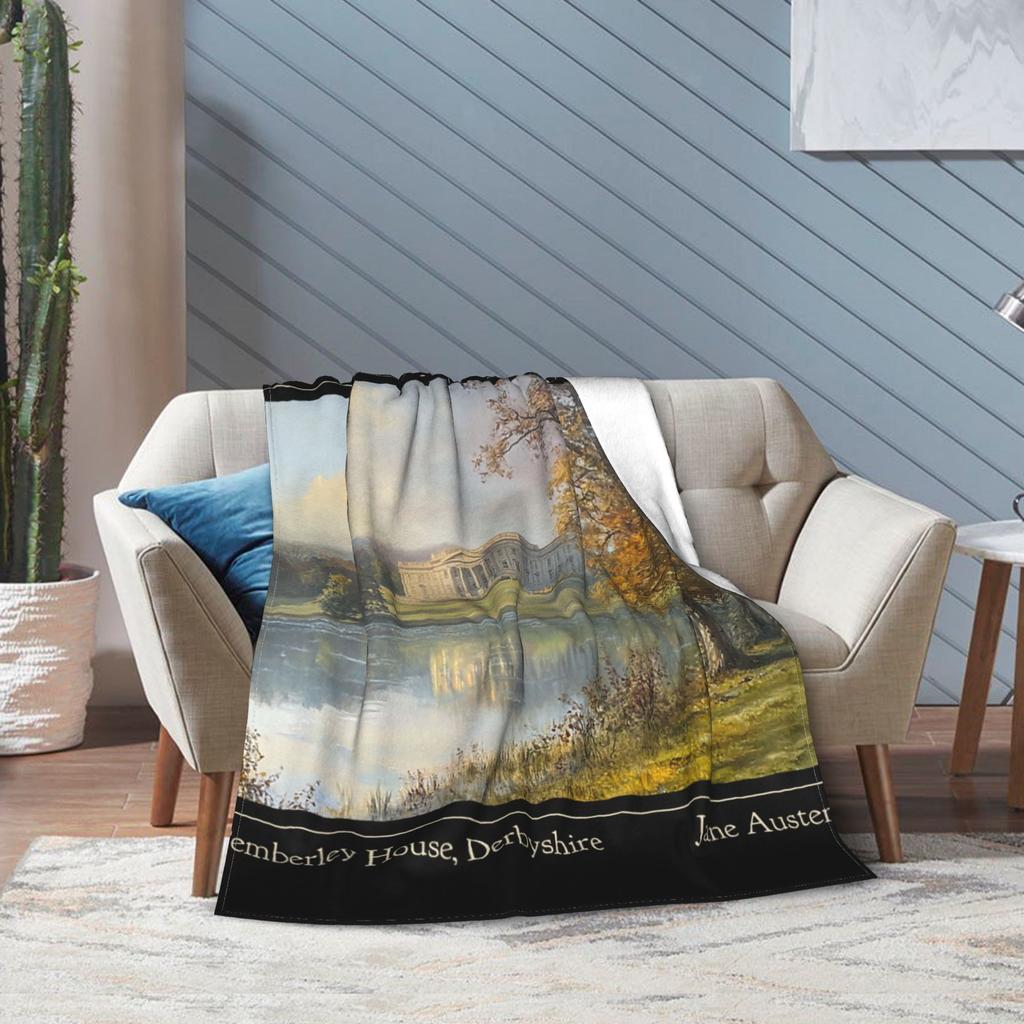 Jane Austen Pemberley Stolz und Vorurteil Decke Flanell Vintage Atmungsaktive Überwurfdecke für Zuhause Frühling/Herbst Reisen