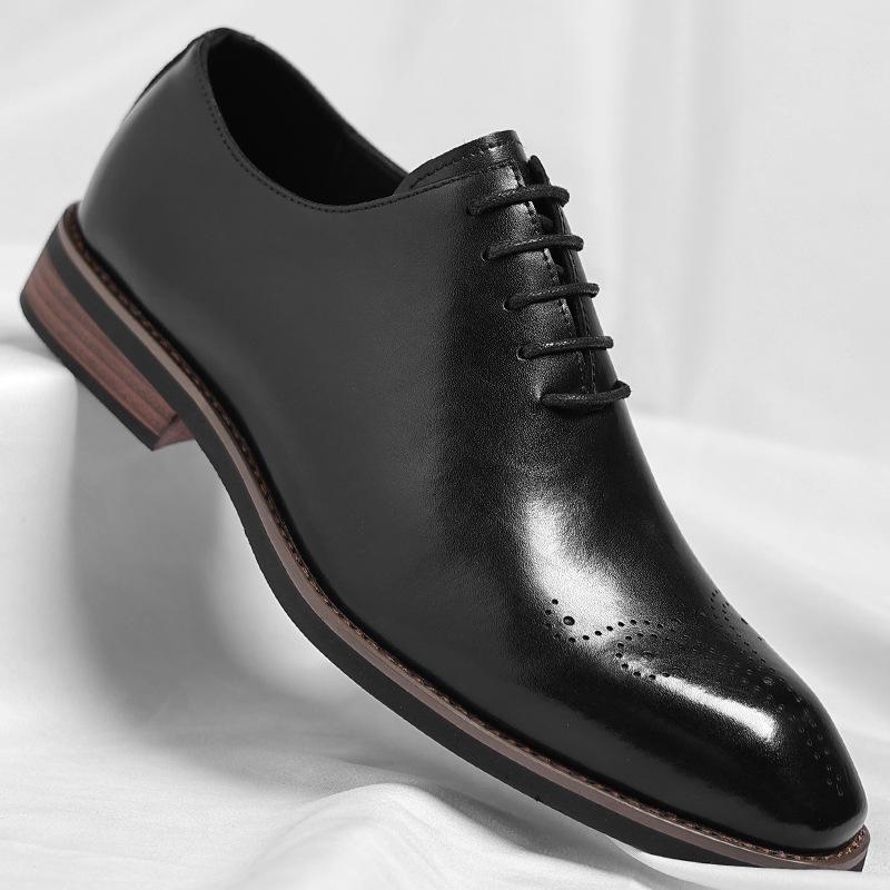 Leather Shoes Men's 2025 New Large Size British Dress Oxford Suit Shoes Square Head Men's Shoes 2025