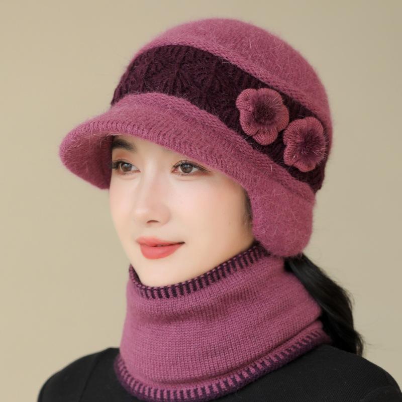 

Зимняя шапка женская утолщенная шерстяная шапка флисовая теплая защитная шапка вязаная шапка hat only