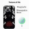 Japan art red spider lily pattern Phone Case For iPhone 17 16 15 14 13 12 Plus Pro Max  High-end Luxury Magsafe Sheepskin