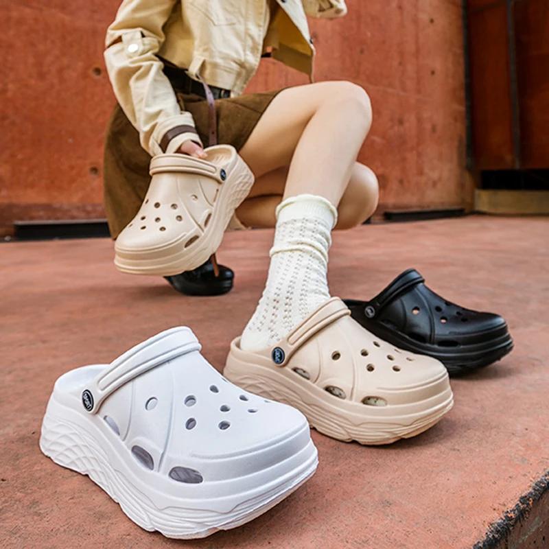 Fashion Fashion Platform Sandals for Women Thick Sole Non Slip Beach Sandals Woman Summer 2025 Lightweight Wedge EVA Clogs Garden Shoes
