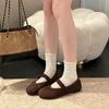 Komfortable Fleecegefütterte Damen Ballerinas Schlichte Runde Zehenschuhe 2026 Neue Frühjahrs Warme Baumwolle zum Hineinschlüpfen Oma's Schuhe