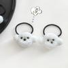 Cute Teddy Puppy Heart Scrunchie: Soft Girly Pigtail Hair Tie for Kids' Ponytails