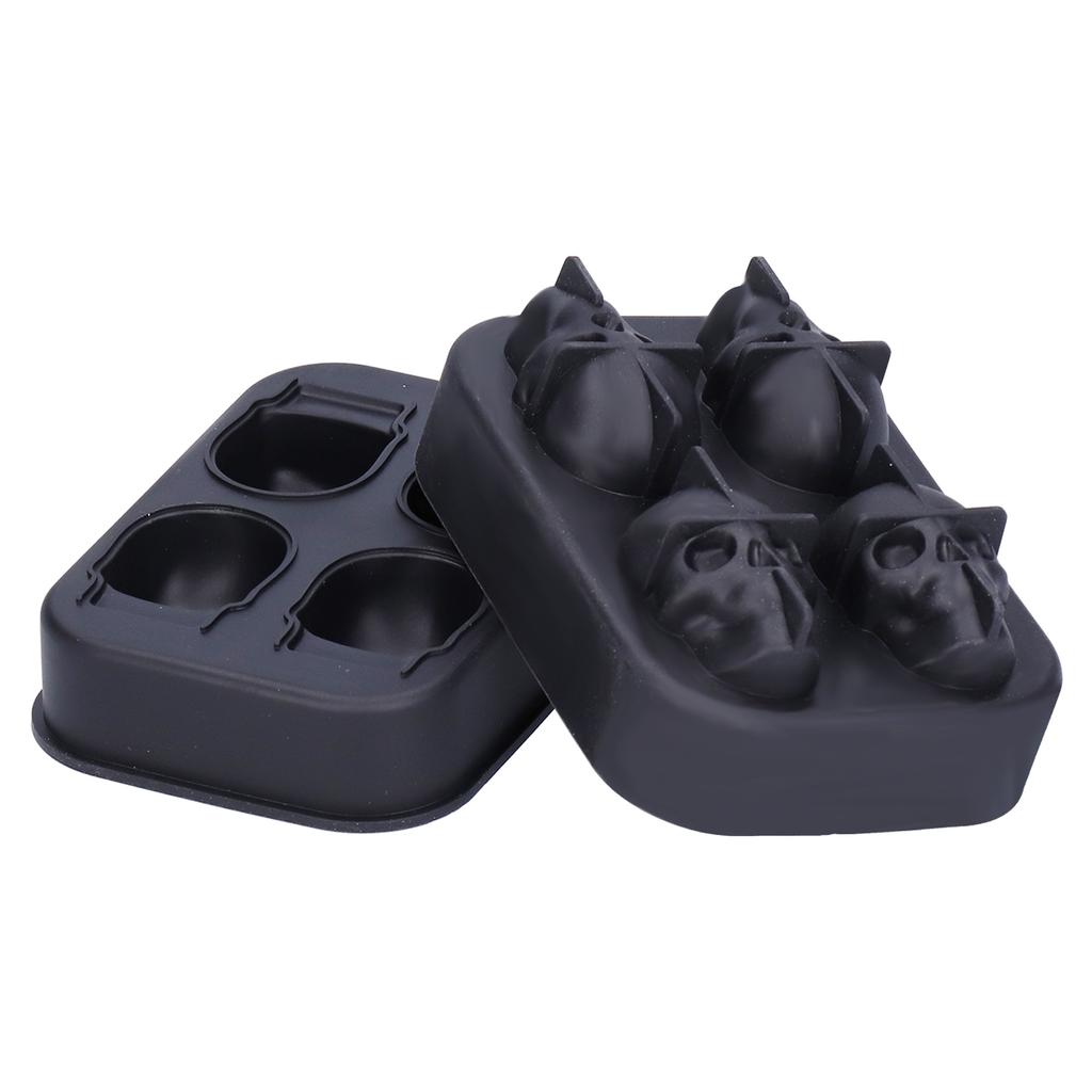 4 Přihrádky Forma na led Lebka Nepřilnavá Forma na výrobu ledových kostek pro Domácí Bar Restauraci