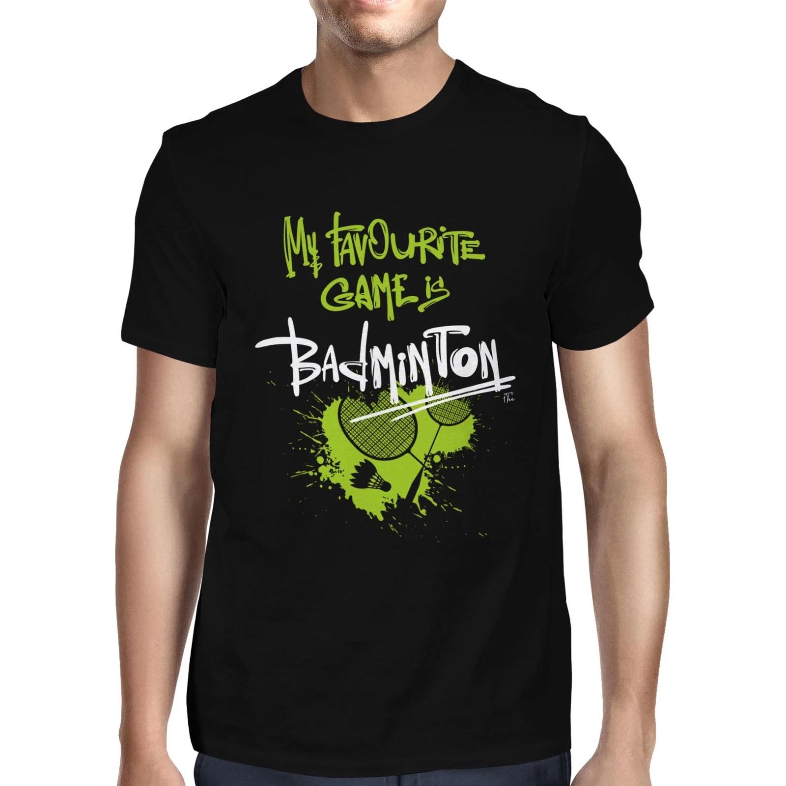 1Tee Mens My Favourite Game Is Badminton T-Shirt L