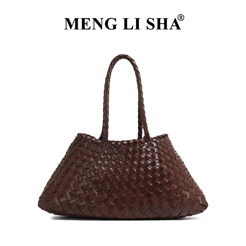 Hand-woven mother and child tote bag, high-end sense, large-capacity commuting, portable vegetable basket, women's bag.