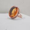 Huge Oval Cut Olive Golden Topaz 925 Sterling Silver Rose Gold Ovelray Ring Jewelry, Unique Statement Wedding Gift Ring