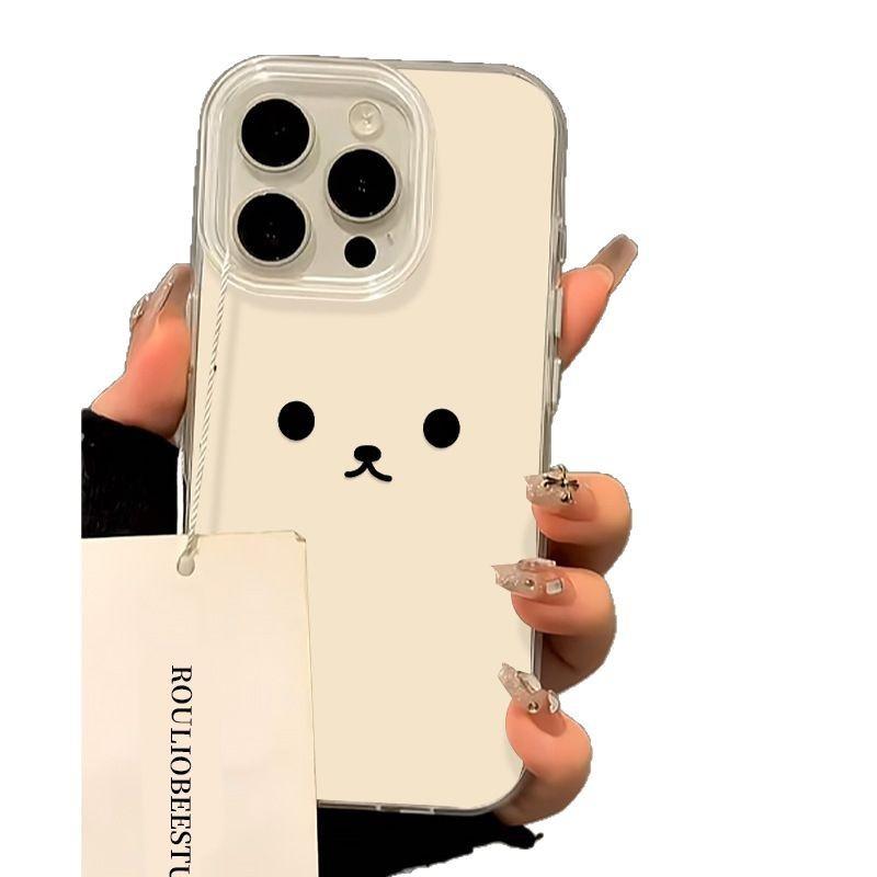 Cute Expression for Apple 13 Mobile Phone Case 16 Promax Cute 15 Anti-fall 14 Bear Girl Cartoon 11/12