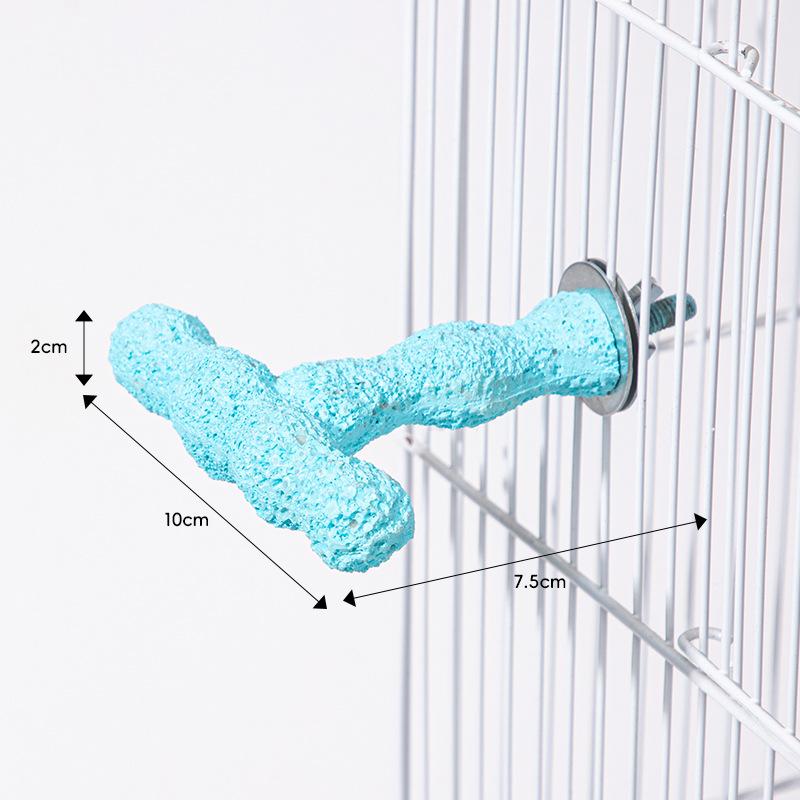 

Parrot Station Pole Bird Feeding Box Claw Grinding Rodt Feeder Cage Accessories Bird Toy Resting Station Pole Bird Supplies A5