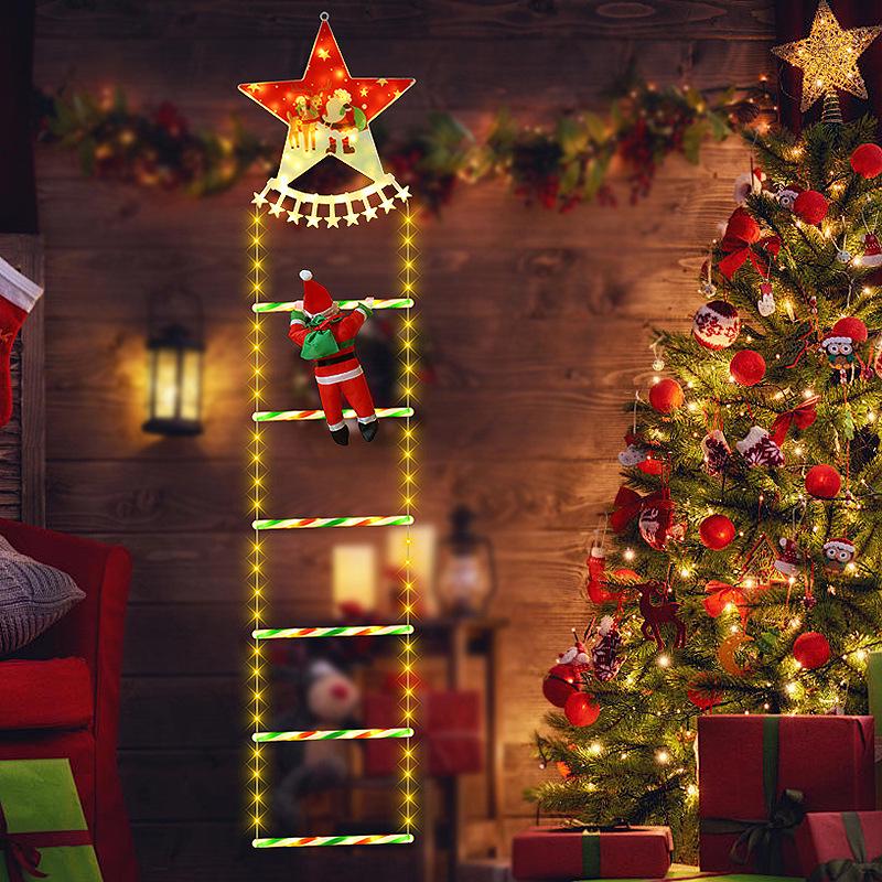 Weihnachtsmann Kletterleiter LED Lichterkette - Weihnachtsfeiertagsdekorationen