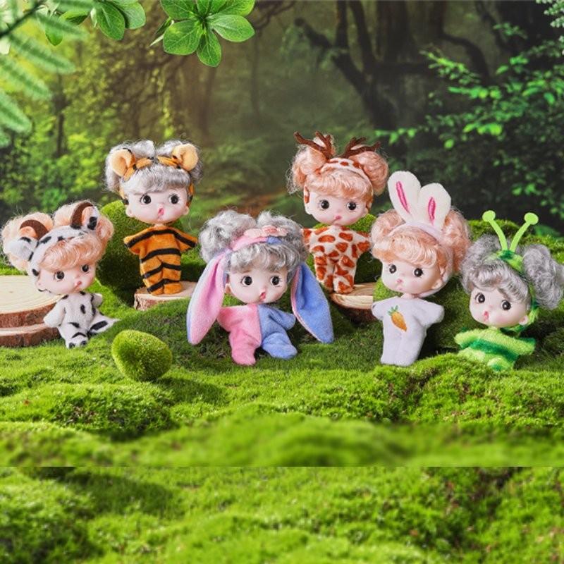 Adorable 8cm Mini Doll Cute Toy Figure Bjd Collectible Baby Figurine Gift Set