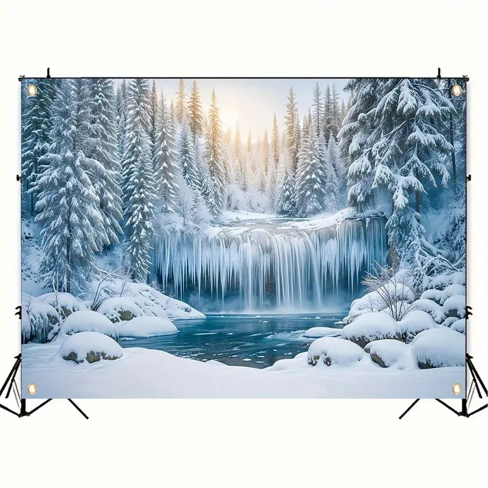 Baner Tło na Imprezę Zimowa Kraina Czarów Dekoracja Świąteczna Tło Zimowe Dekoracje na Studio Fotograficzne Fotobudkę Imprezę Świąteczną