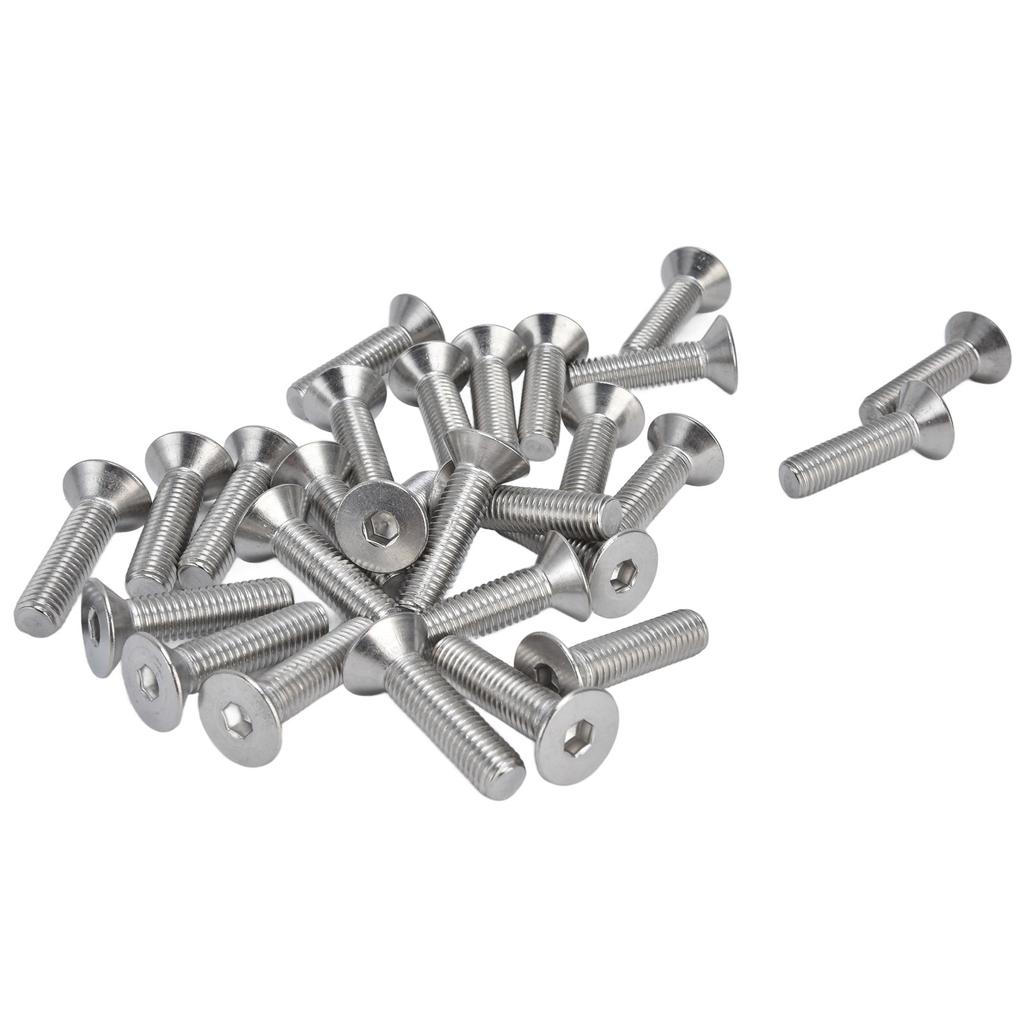30pcs M10 Allen Socket Screws 10mm A2 Stainless Steel Countersunk Hex Bolts for Industry Fasteners