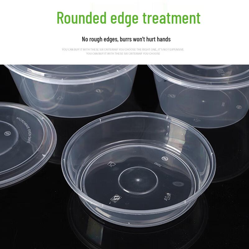 Disposable Round Food Container with High Lid