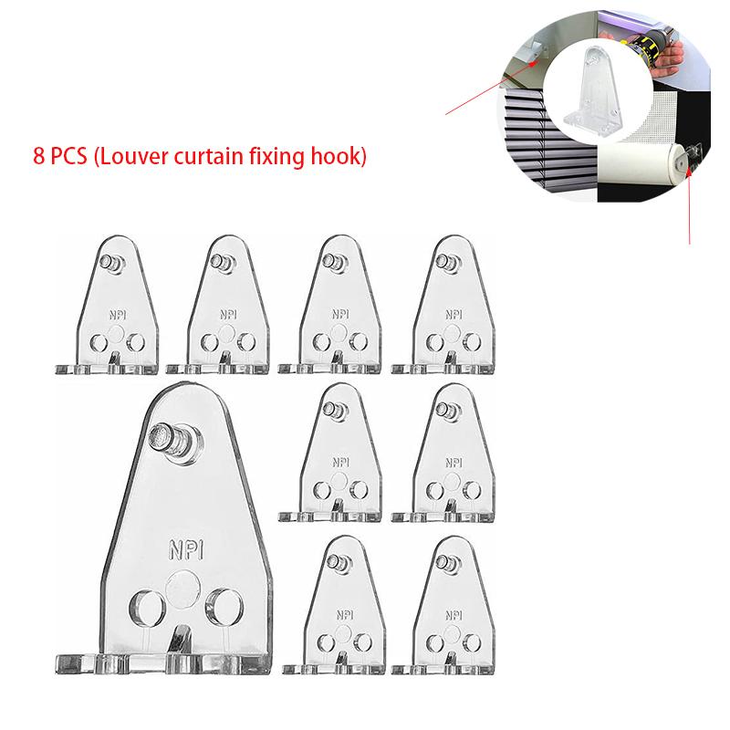 

8pcs Hold Blinds Down Bracket Clear Plastic Rail Clips Fixed Hook Accessories