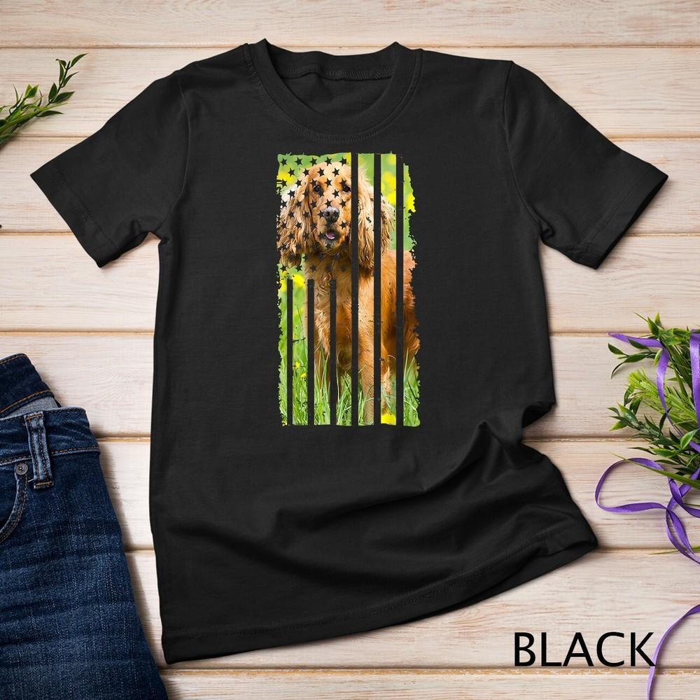 

Cute Cocker Spaniel Dog Picture Puppy American US Flag Gift Unisex T-shirt XL