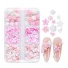 6 Grids Heart Nail Charms Flowers Nails Art Charms Resin Nails Supplies Manicure Accessories Nails Art Decorations