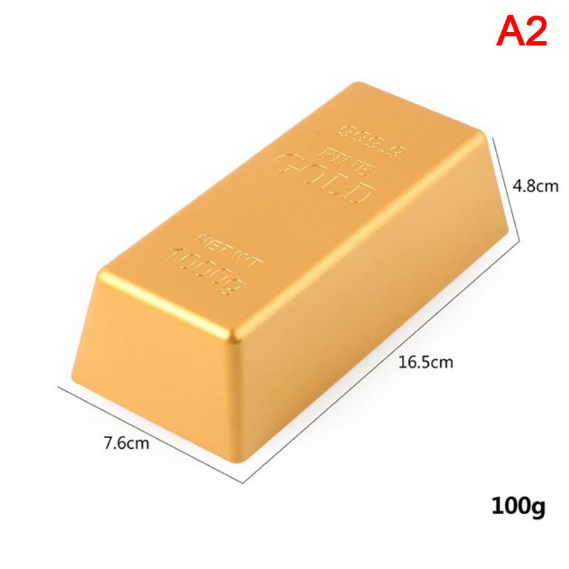 Falešná zlatá tyč Plastové zlaté těžítko Home Decor Bullion Bar Simulation