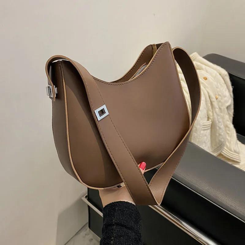 Casual High-end Women's Bag Armpit Bag Summer Simple and Trendy with Lock Texture Large Capacity Shoulder Bag Versatile