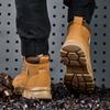 Men's Safety Shoes Steel Toe Anti- Crush Resistant Kevlar Outdoor Work Boots Lightweight Mid-Cut Boots for Industrial Use