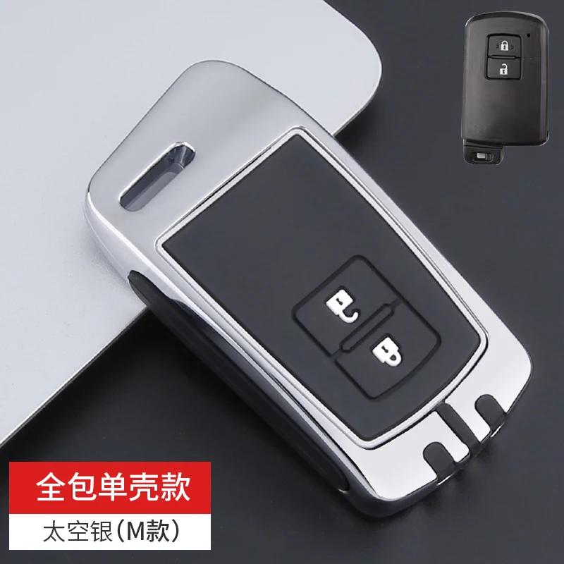 Car Key Case Cover For Toyota Aqua RAV4 Land Cruiser XZYTEH7 Camry Prado Corolla Prius Keychain Holder Zinc Alloy Silica Gel Accessories