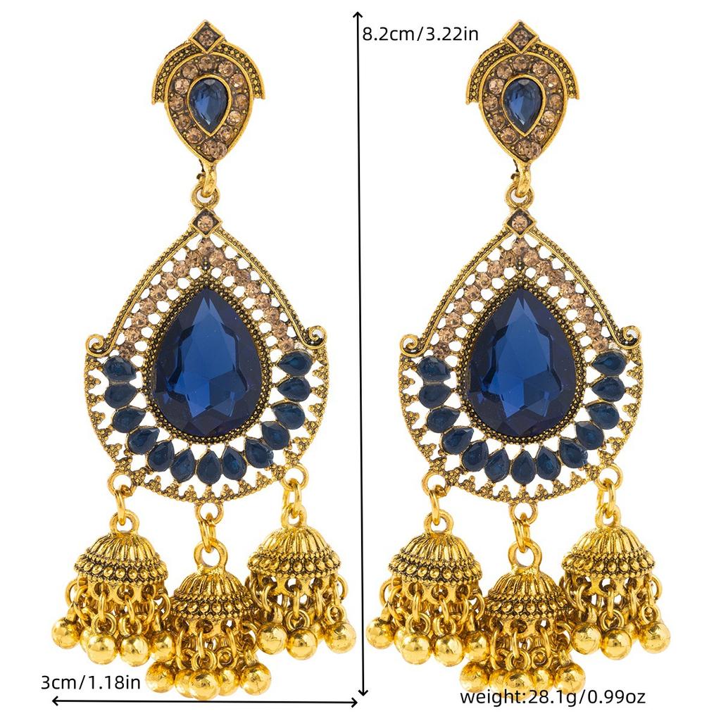 Ethnic Vintage Women's Geometric Turkish Jhumka Earrings Indian Jewelry Tassel Dangling Earring