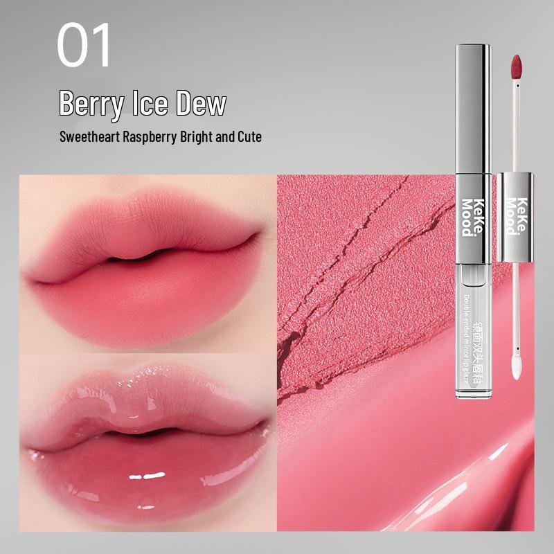 KEKEMOOD Double-Ended Lip Glaze: Matte Velvet & Glossy Plumping Lipstick